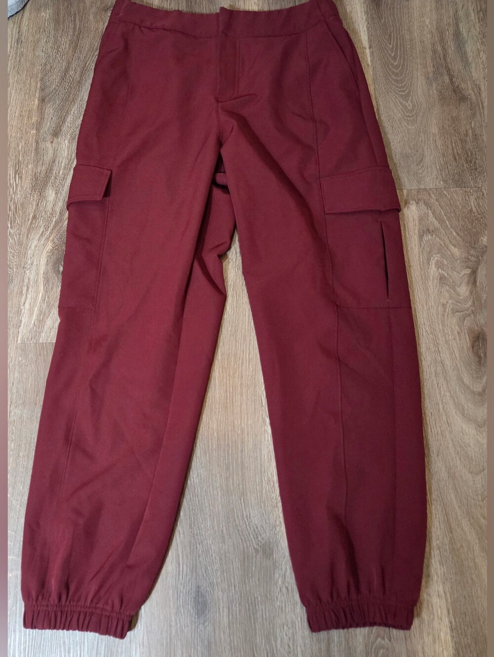 Calia Women’s Medium Burgundy Cargo Jogger Pants Utility Athleisure Tapered
